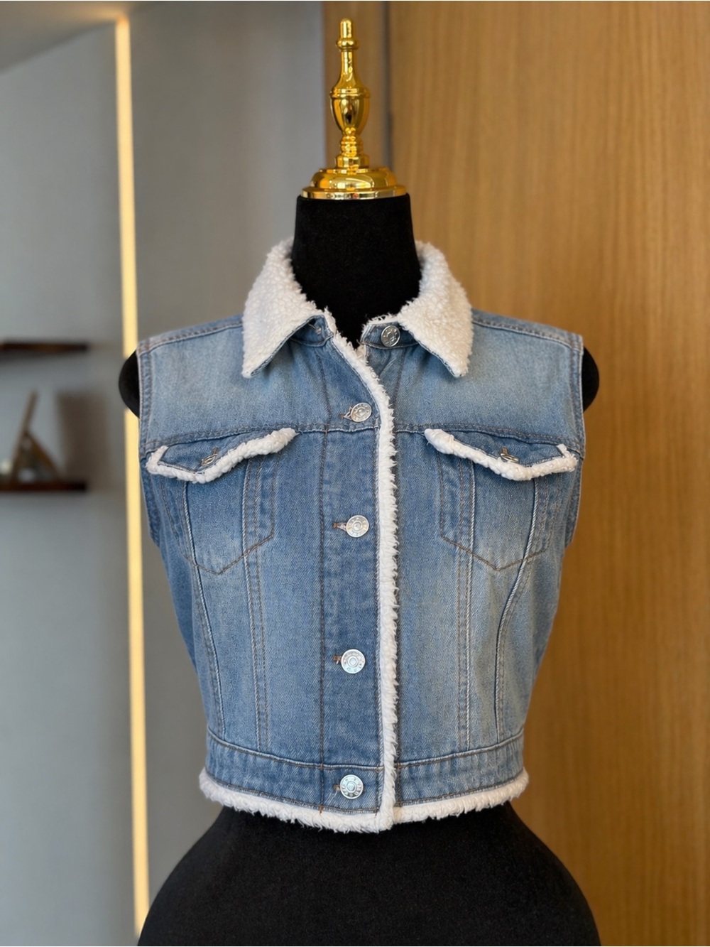 Madden NYC Cropped Denim Vest | Vintage Edge Muse
